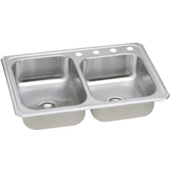 33 Inch Top Mount Double Bowl Stainless Steel Sink - Featured View view
