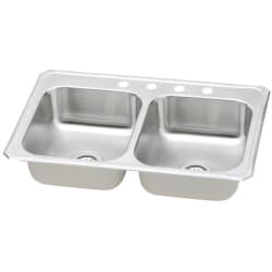 33 Inch Top Mount Double Bowl Stainless Steel Sink - Featured View view