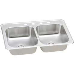 33 Inch Top Mount Double Bowl Stainless Steel Sink - Featured View view