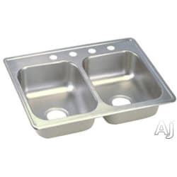 25 Inch Drop-In Double Bowl Stainless Steel Sink - Sink view