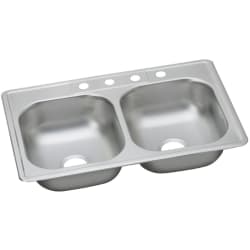33 Inch Drop-In Stainless Steel Double Bowl Sink - Featured View view