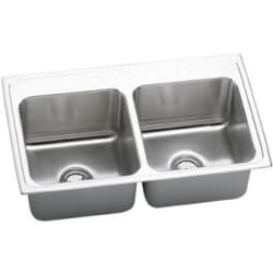 33 Inch Top Mount Double Bowl Stainless Steel Sink - Featured View view
