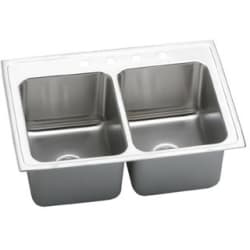 33 Inch Top Mount Double Bowl Stainless Steel Sink - Featured View view