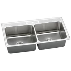 43 Inch Top Mount Double Bowl Stainless Steel Sink - Featured View view