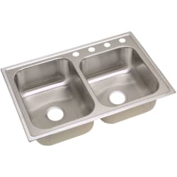 33 Inch Drop-In Stainless Steel Double Bowl Sink - Featured View view