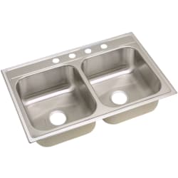 33 Inch Drop-In Stainless Steel Double Bowl Sink - Featured View view
