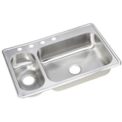 33 Inch Drop-In Double Bowl Stainless Steel Sink - Sink view
