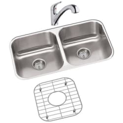 32 Inch Undermount Double Bowl Stainless Steel Sink Package - Stainless Steel Sink Package view