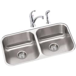 32 Inch Undermount Double Bowl Stainless Steel Sink Package  - Stainless Steel Sink Package view