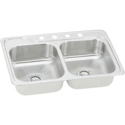 33 Inch Top Mount Double Bowl Stainless Steel Sink - Featured View view