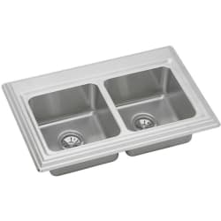 33 Inch Top Mount Double Bowl Stainless Steel Sink - Featured View view