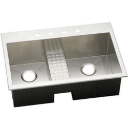 33 Inch Drop-In Double Bowl Stainless Steel Sink  - Featured View view