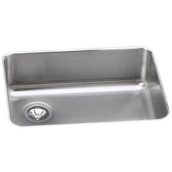 25 Inch Undermount Single Bowl Stainless Steel Sink - Left-Rear Drain view