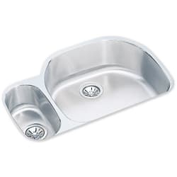 32 Inch Undermount Double Bowl Stainless Steel Sink  - Small Bowl On Left view