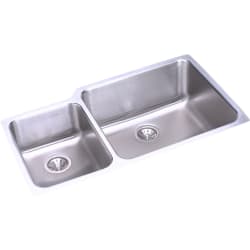 35 Inch Undermount Double Bowl Stainless Steel Sink - Small Bowl On Left view