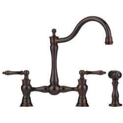 3-Hole Bridge Kitchen Faucet and Sidespray - Old World Bronze view