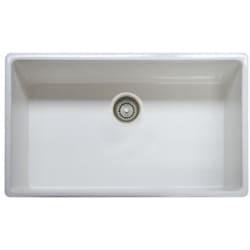 33 Inch Single Bowl Apron Front Fireclay Sink - Featured View (White) view
