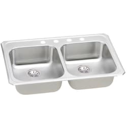 33 Inch Top Mount Double Bowl Stainless Steel Sink - Featured View view