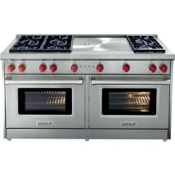 60 Inch Freestanding Professional Gas Range  - 60-inch Gas Range - 6 Burners and French Top view