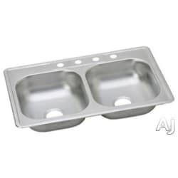 33 Inch Drop-In Double Bowl Stainless Steel Sink - Sink view