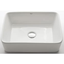 19 Inch White Rectangular Ceramic Sink - White Rectangular Ceramic Sink view