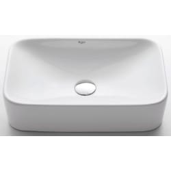 19 1/2 Inch White Round Ceramic Sink - White Ceramic Sink view