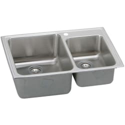 33 Inch Top Mount Double Bowl Stainless Steel Sink - Featured View view