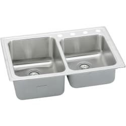 33 Inch Top Mount Double Bowl Stainless Steel Sink - Featured View view