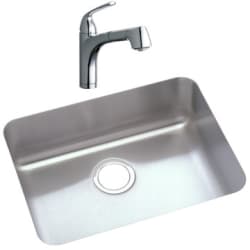 23 Inch Undermount Single Bowl Stainless Steel Sink Package  - Featured View: Chrome Faucet view
