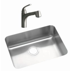 23 Inch Undermount Single Bowl Stainless Steel Sink Package  - Featured View view