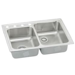 33 Inch Top Mount Double Bowl Stainless Steel Sink - Featured View view