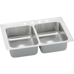25 Inch Top Mount Double Bowl Stainless Steel Sink - Featured View view