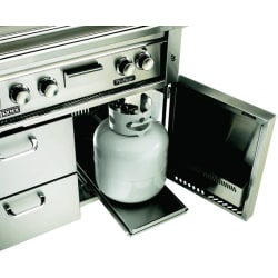 Sliding Tank Tray for 30", 42 Inch and 54 Inch LP Carts - View of Tank Tray and Stainless Steel Cover view