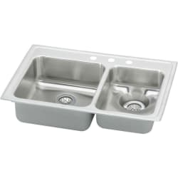 33 Inch Top Mount Double Bowl Stainless Steel Sink - Featured View view