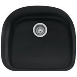 21 Inch Undermount Single Bowl Fireclay Sink  - Matte Black view