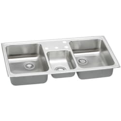 43 Inch Top Mount Triple Bowl Stainless Steel Sink - Featured View view