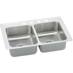 33 Inch Top Mount Double Bowl Stainless Steel Sink - Featured View view