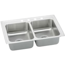 33 Inch Top Mount Double Bowl Stainless Steel Sink - Featured View view