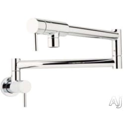 Double Lever Wall Mount Pot Filler Faucet  - Polished Chrome view
