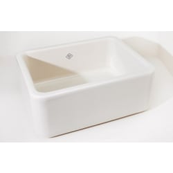 24 Inch Apron Front Single Bowl Fireclay Kitchen Sink - White view