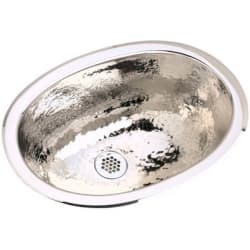 17 Inch Top Mount/Undermount Single Bowl Stainless Steel Lavatory Sink - Hammered Mirror Finish view