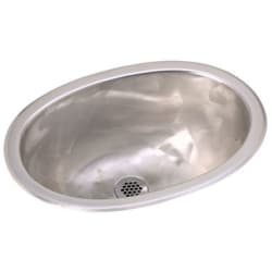 17 Inch Top Mount/Undermount Single Bowl Stainless Steel Lavatory Sink - Rugged Satin Finish view