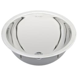 16 Inch Top Mount/Undermount Round Bowl Stainless Steel Lavatory Sink - Mirror Finish view