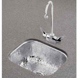 12 Inch Undermount Single Bowl Stainless Steel Sink - Hammered Mirror Finish view