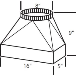 T200 Transition - 5 Inch x 16 Inch To 8 Inch Round - T200 Transition - 5" x 16" To 8" Round view