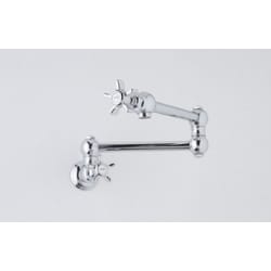 Double Handle Wall Mount Pot Filler Faucet  - Polished Chrome view