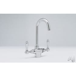 Double Lever Cast Spout Bar Faucet - Polished Chrome (Metal Levers Shown) view