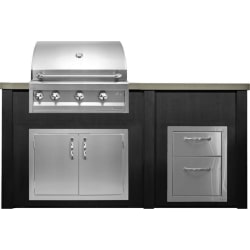 72 Inch Outdoor Kitchen Island  - Haven Outdoor™ 72" Brushed Black Outdoor Kitchen Island view