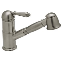 Single Lever Pull-Out Kitchen Faucet - Satin Nickel (Metal Lever Shown) view