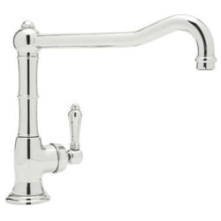Single Handle Extended Cast Spout Faucet - Polished Nickel (shown with metal handle) view